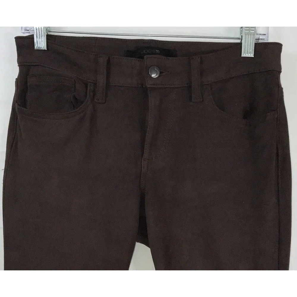 NWT Joe's Jeans‎ Flawless The Icon Suede Mid Rise Skinny Ankle Pants Brown 28